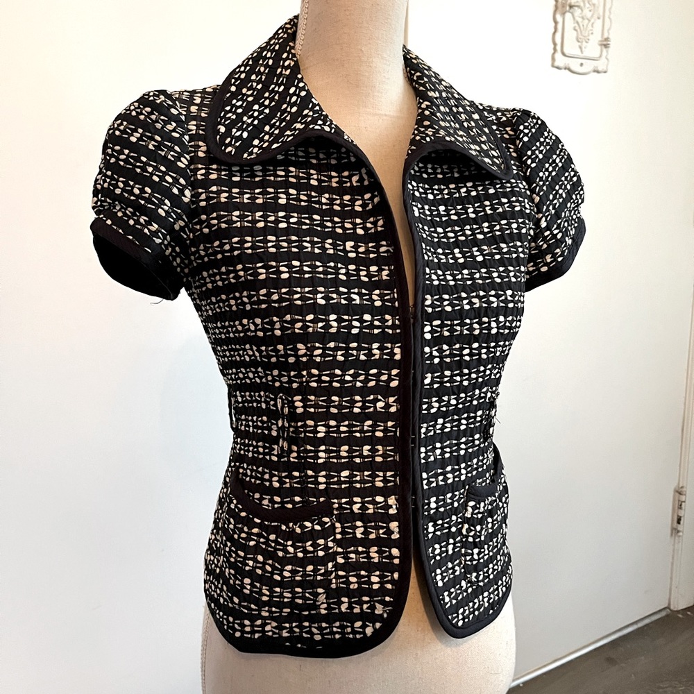 Nanette Lepore Short Puff Sleeved Fitted Jacket Blazer 2